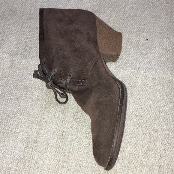 Sessun size 41 women’s soft suede leather Booties dark brown lace up - Picture 12 of 15